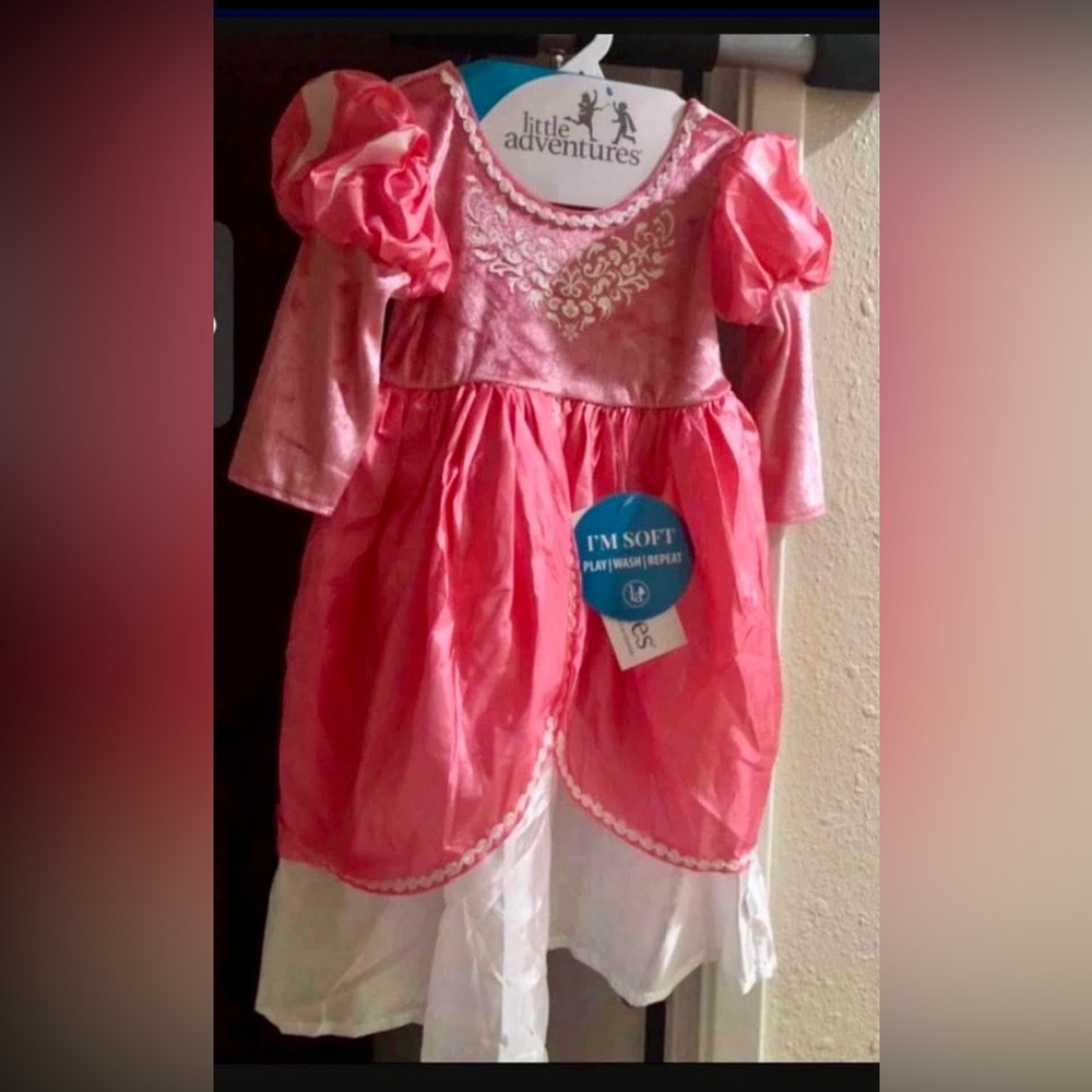 Little Adventure Pink and White Fairy Tale Dress for Kids - Picture 2 of 3